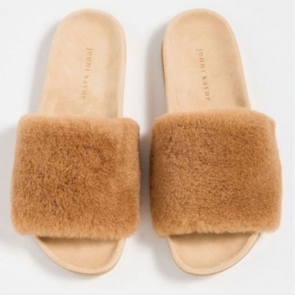 Jenni Kayne Shearling Suede Lined Slide Sandals